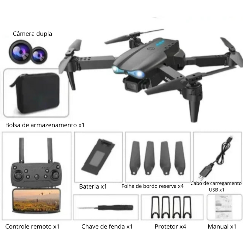 Drone PEISHAN E99 com Controle Remoto, Fotografia HD 6K, Fixação de Altitude e Brinquedo Aéreo