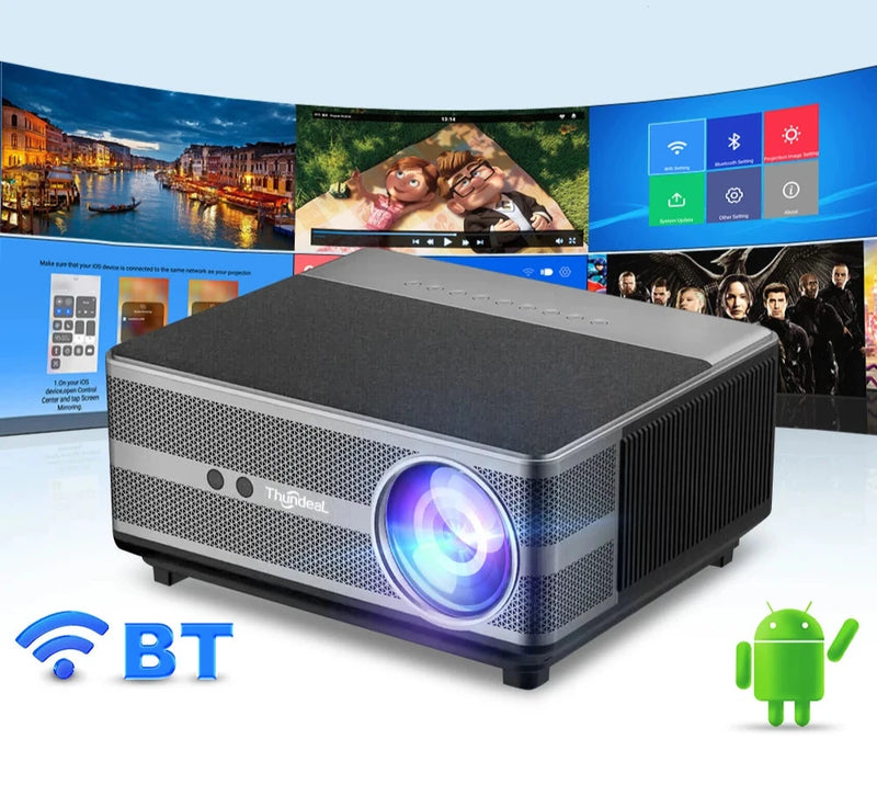 Projetor LED ThundeaL TD98 1080P Full HD 4K WiFi Android DLP 3D Smart